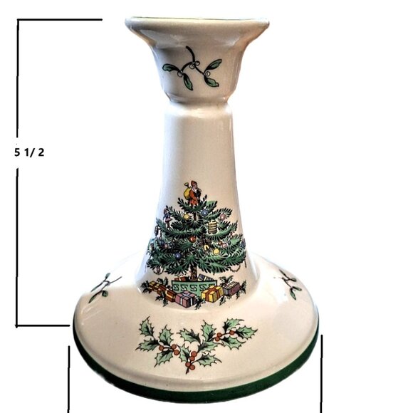 One Spode Christmas Tree Candle Holder/Stick 5 1/2" Excellent - Picture 10 of 10